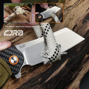 CJRB CUTLERY Folding Knife Crag (J1904) AR-RPM9 Powder Steel Blade Carbon Fiber Handle Pocket Knife EDC Knife