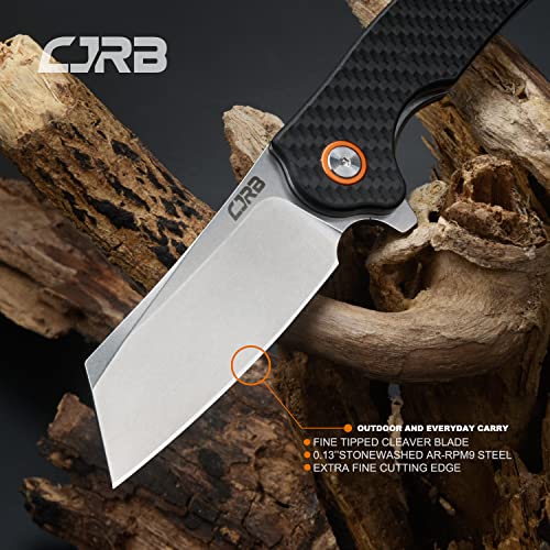 CJRB CUTLERY Folding Knife Crag (J1904) AR-RPM9 Powder Steel Blade Carbon Fiber Handle Pocket Knife EDC Knife