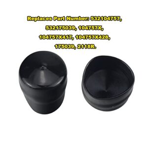 KINTLE 532104757 Rubber Wheel Axle Hub Caps Compatible with Husqvarna Huskee Poulan Crafstman Ryobi Roper Lawn Mower, Tractor, Snow Blower, Replaces 532175039 104757X 104757X428 175039 2118R (Black)