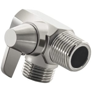 2 way shower arm diverter valve for hand held showerhead, brushed nickel