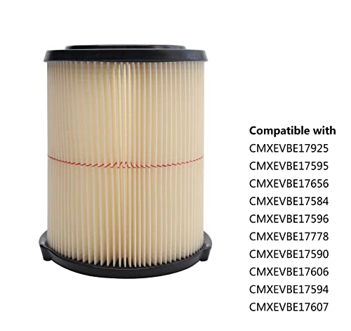 Replacement Filter for Craftsman CMXZVBE38754 9-38754 Red Stripe General Purpose Wet Dry Vac Filter for 5/6/8/12/16/32 Gallon shop vacuums 2Pack
