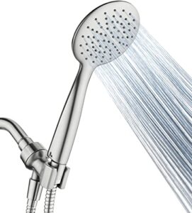 bright showers high pressure handheld shower head set, hand held showerhead with 60 inch flexible shower hose and adjustable shower arm mount bracket, detachable shower wand, brushed nickel