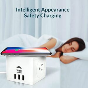 WBM Smart USB Power Strip with Wireless Charger,PG-02A-1