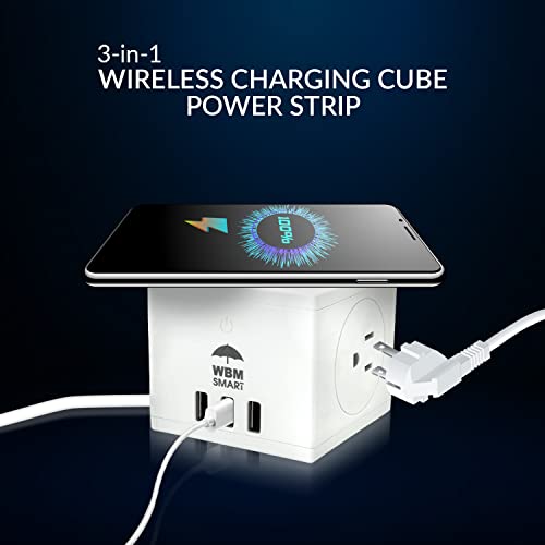 WBM Smart USB Power Strip with Wireless Charger,PG-02A-1