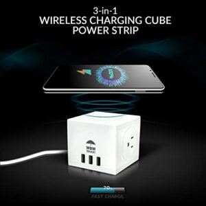 WBM Smart USB Power Strip with Wireless Charger,PG-02A-1