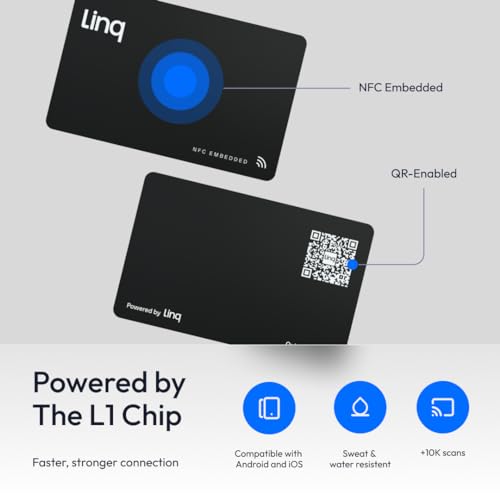 Linq Digital Business Card - Smart NFC Contact and Networking Card (Classic - White)