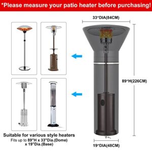 [2 Pack] Patio Heater Cover, 600D Oxford Fabric Outdoor Heater Cover with Waterproof Zipper and Reflective Ribbon, PU Coating & Anti-UV & Snow-proof & Dust-proof Garden Cover, 89''H x 33"D x 19"B