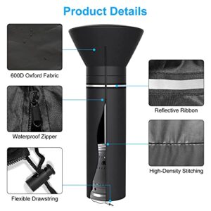 [2 Pack] Patio Heater Cover, 600D Oxford Fabric Outdoor Heater Cover with Waterproof Zipper and Reflective Ribbon, PU Coating & Anti-UV & Snow-proof & Dust-proof Garden Cover, 89''H x 33"D x 19"B