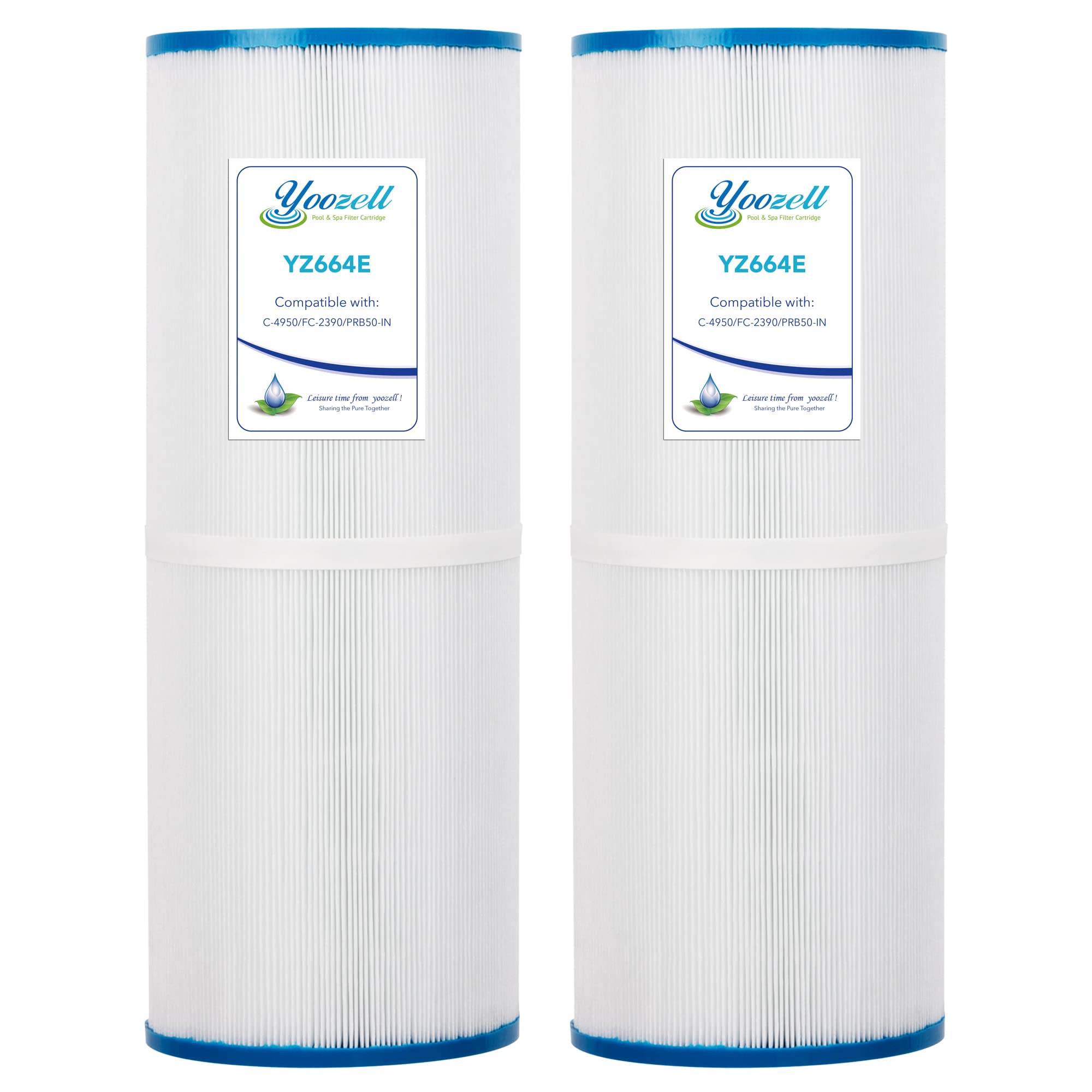 Yoozell PRB50-In Spa Filter Cartridge Compatible with Unicel C-4950 50Sq.ft Guardian 413-212-02 Filbur Fc-2390 03Fil1600 17-2380 Darlly 40506 2 Pack…