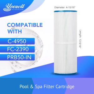 Yoozell PRB50-In Spa Filter Cartridge Compatible with Unicel C-4950 50Sq.ft Guardian 413-212-02 Filbur Fc-2390 03Fil1600 17-2380 Darlly 40506 2 Pack…