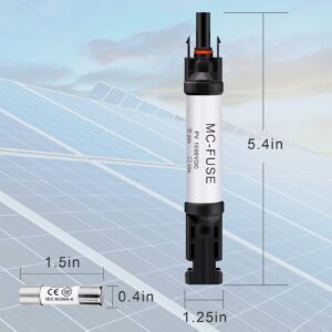 Pvfarosh 20A Solar Fuse Holder Connector IP68 Waterproof 1000V in-line Solar Fuse Holder 20A Male and Female Connector Waterproof in-Line Solar Fuse Holder (4 fuses + 2 Fuse Holders) (20A 2PCS)