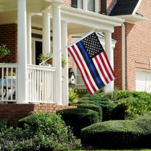 XIFAN Blue Line American Flag Blue Lives Matter 3x5 Outdoor - Heavy Duty 210D Nylon USA Police Flag with Blue Stripe - Embroidered Stars/Sewn Stripes/Brass Grommets - Honoring Law Enforcement Officers