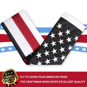 XIFAN Blue Line American Flag Blue Lives Matter 3x5 Outdoor - Heavy Duty 210D Nylon USA Police Flag with Blue Stripe - Embroidered Stars/Sewn Stripes/Brass Grommets - Honoring Law Enforcement Officers