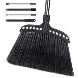 nolopau outdoor/indoor broom for floor cleaning,55.9 inches heavy-duty brooms,commercial angle broom with long handle for indoor kitchen office lobby sweeping