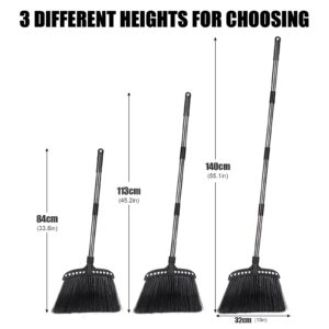 Nolopau Outdoor/Indoor Broom for Floor Cleaning,55.9 Inches Heavy-Duty Brooms,Commercial Angle Broom with Long Handle for Indoor Kitchen Office Lobby Sweeping