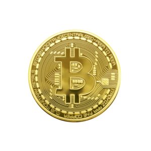 naturiway 1pcs bitcoin coin, bitcoin commemorative coin 24k gold plated, 3mm btc cryptocurrency, collectible coin with protective case, blockchain cryptocurrency, home and office decoration