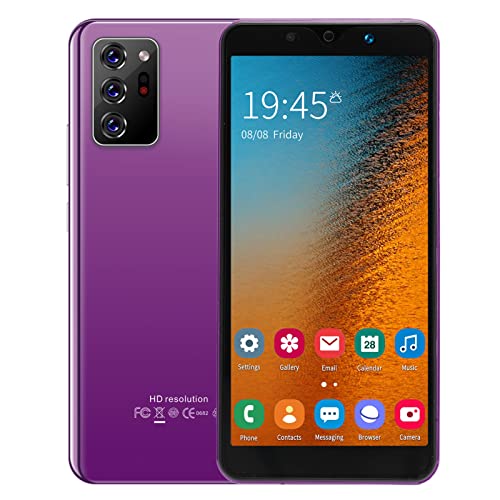 ciciglow Dual Sim Unlocked Cell Phones, High‑Definition Cameras Unlocked Cell Phone Note30 Plus Unlocked Smartphones for Android 4.4.2 854X480 Resolution 512MB+4GB(Purple)