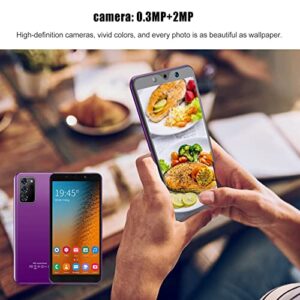 ciciglow Dual Sim Unlocked Cell Phones, High‑Definition Cameras Unlocked Cell Phone Note30 Plus Unlocked Smartphones for Android 4.4.2 854X480 Resolution 512MB+4GB(Purple)