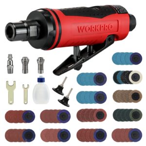 workpro 1/4-inch straight air die grinder & workpro 101-pieces sanding discs set