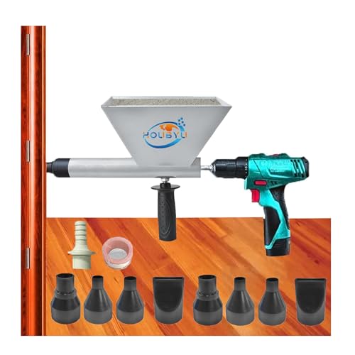 Mortar Grout Gun HOUBYU Portable Cement Caulking Gun Pointing Grouting Caulking with 9 Nozzles (Without Electric Drill)