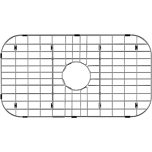 Alonsoo Sink Grid Sink Protectors 26" x 14 1/8" W, Kitchen Sink Grid Centered Drain with Corner Radius 3-1/2", Stainless Steel Sink Rack Kitchen Sink Protector, Sink Bottom Rack