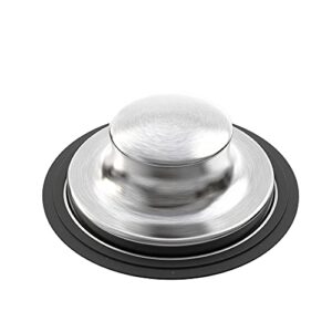 kitchen sink stopper, 3-1/2 inch universal sink plug cover for garbage disposal flange drain - stainless steel brushed