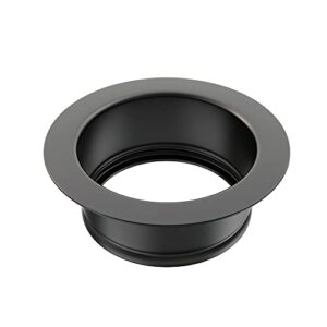 sink flange for garbage disposal stainless steel fit universal 3-1/2 inch standard sink drain openings kitchen sink garbage disposal replacement accessories (matte black)