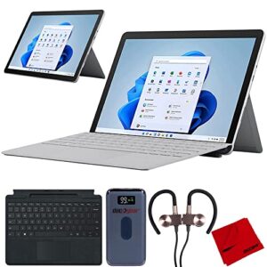 microsoft 8va-00001 surface go 3 10.5" intel pentium gold 6500y 8gb ram touch tablet bundle with signature type cover keyboard + deco gear portable charger + deco gear magnetic wireless sport earbuds