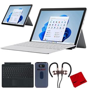 microsoft 8vc-00001 surface go 3 10.5" intel i3-10100y 8gb/128gb ssd touch tablet bundle with signature type cover keyboard + deco gear portable charger + deco gear magnetic wireless sport earbuds