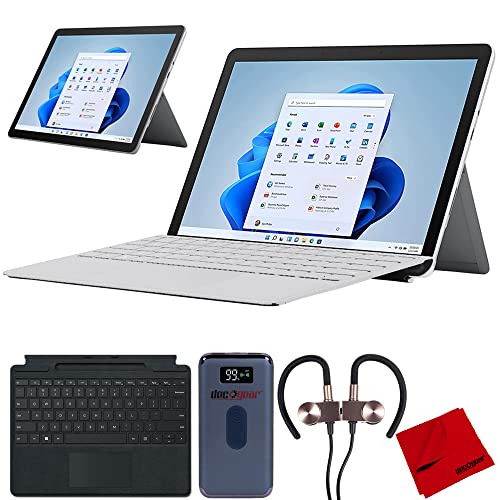 Microsoft 8VC-00001 Surface Go 3 10.5" Intel i3-10100Y 8GB/128GB SSD Touch Tablet Bundle with Signature Type Cover Keyboard + Deco Gear Portable Charger + Deco Gear Magnetic Wireless Sport Earbuds