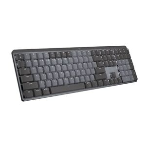 logitech mx mechanical wireless illuminated performance keyboard, tactile quiet switches, bluetooth, usb-c, macos, windows, linux, ios, android, graphite - with free adobe creative cloud subscription