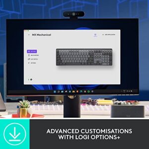 Logitech MX Mechanical Wireless Illuminated Performance Keyboard, Tactile Quiet Switches, Bluetooth, USB-C, macOS, Windows, Linux, iOS, Android, Graphite - With Free Adobe Creative Cloud Subscription