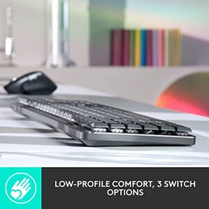 Logitech MX Mechanical Wireless Illuminated Performance Keyboard, Tactile Quiet Switches, Bluetooth, USB-C, macOS, Windows, Linux, iOS, Android, Graphite - With Free Adobe Creative Cloud Subscription