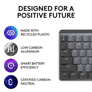 Logitech MX Mechanical Wireless Illuminated Performance Keyboard, Tactile Quiet Switches, Bluetooth, USB-C, macOS, Windows, Linux, iOS, Android, Graphite - With Free Adobe Creative Cloud Subscription