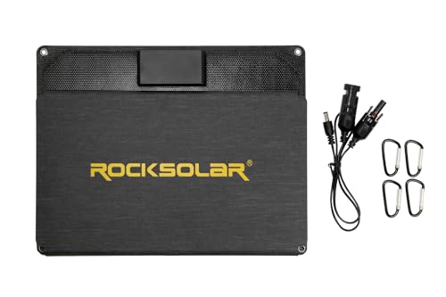 ROCKSOLAR Portable Power Station and Foldable Solar Panel - RS81 Weekender 80W Solar Generator Lithium Battery Backup and 12V RSSP30 30W Solar Charger with AC/12V DC/USB Outlets