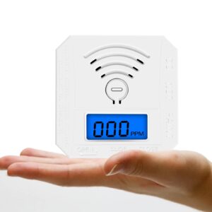 carbon monoxide detector,co monitor alarm detector battery powered,co detector with lcd digital display and sound warning for home,office,school,basement,garage,complies with ul 2034 standards