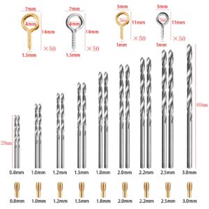Uolor Electric Corded Hand Drill Kit, Pin Vise Set with 17Pcs Twist Drill Bit, 10Pcs Collet and 200Pcs Screw Eye Pin for Resin Wood Plastic Polymer Clay Keychain Pendant Earring Jewelry Making - Uolor