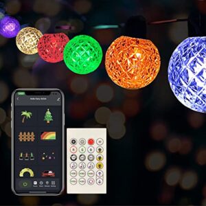 solatec led smart string lights, shatterproof 25 rgbw bulbs color changing ip65 waterproof light app control with diy color scenes, music modes, bluetooth 21.2ft globe lights for backyard porch