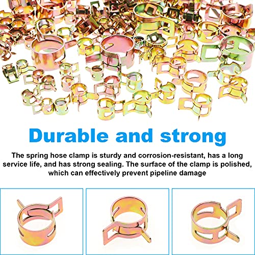 OCR 260 PCS 6-25mm Fuel Line Hose Spring Clip Clamps Fasteners Silicone Vacuum Hose Pipe Clamp Steel Wire Air Tube Water Pipe Clip 12 Sizes