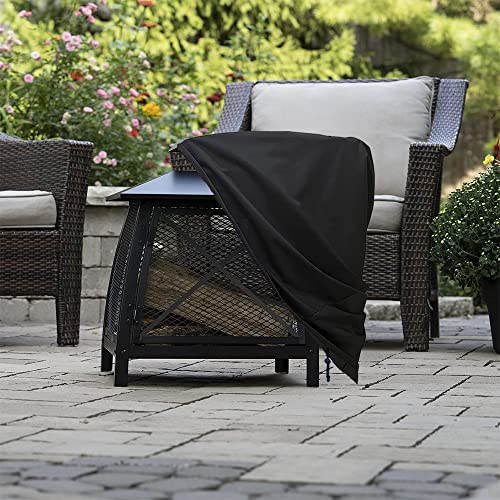 UCARE Outdoor Steel Patio Fireplace Cover Waterproof 420D Oxford Square Hexagon Pagoda Fire Pit Fireplace Dust Covers with Drawstring