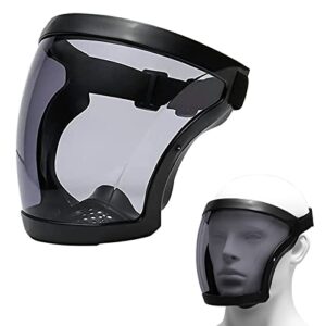 anti fog face shield protective face shield high-definition protective shields to protect eyes, nose, mouth, anti-sand and anti-splash headgear all-inclusive face protection for adults（black anti-blue light)