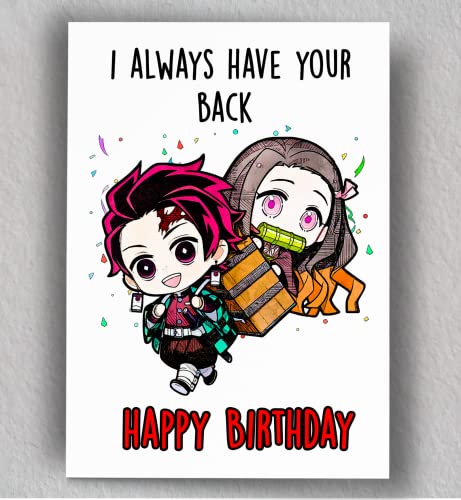 I Always Got Your Back Birthday Card | Anime Greeting Card | Anime Gifts | Birthday Gift for Anime Fan | Blank Card