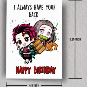 I Always Got Your Back Birthday Card | Anime Greeting Card | Anime Gifts | Birthday Gift for Anime Fan | Blank Card