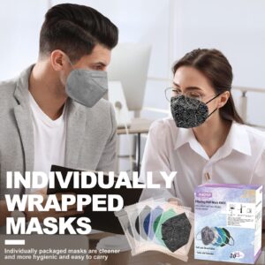 KN95 Face Masks, KN95 Mask, 25 Pack Individually Wrapped KN95 Face Masks, 5 layer Colorful KN95 Masks with Designs for Adults Women Men Teen Workout Outdoor