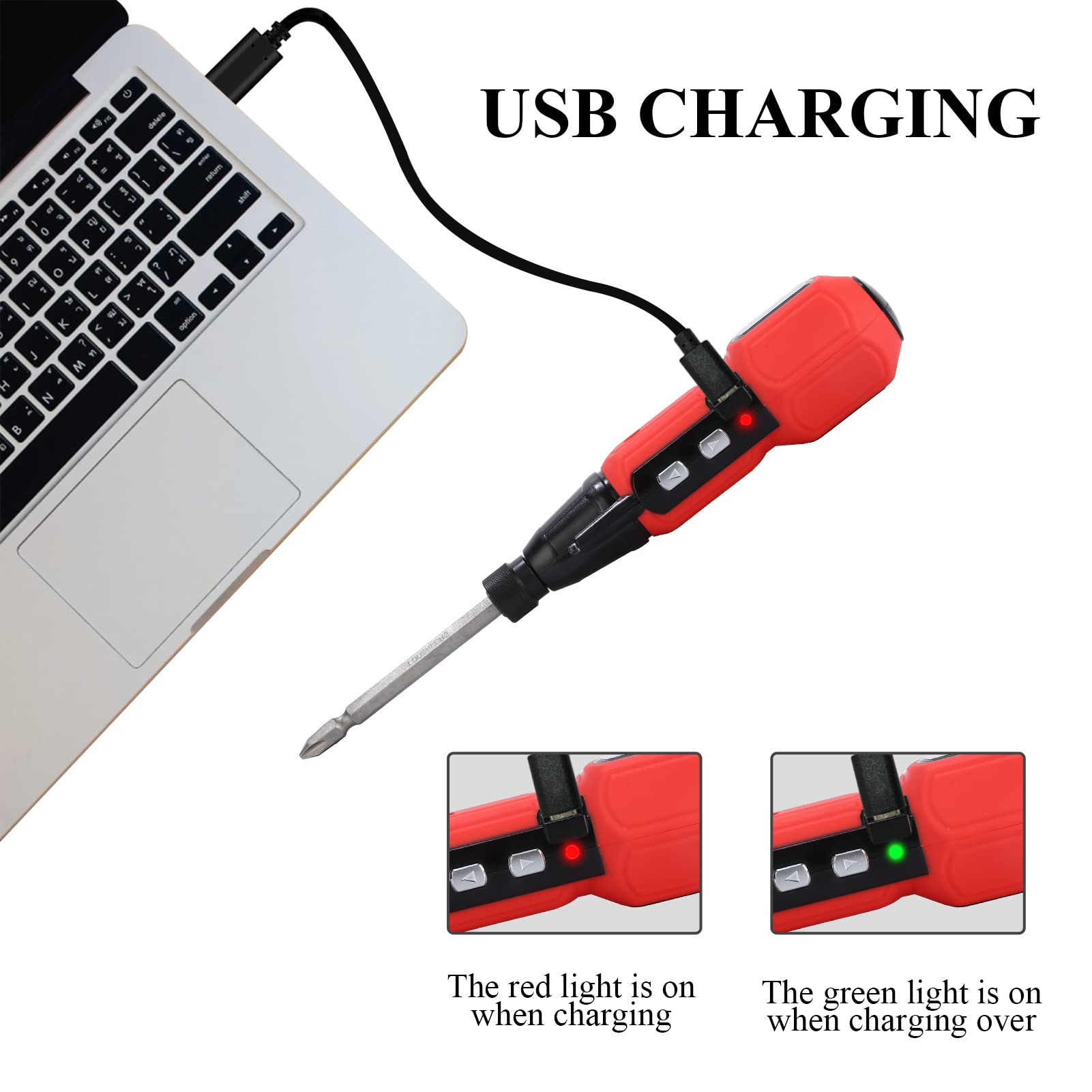 MAKINGTEC Cordless Screwdriver,Rechargeable Electric Screwdriver 3.6V 900mAh Li-ion Battery Include 33Pcs Screw Bits Set and Bit Holder,USB Charging Portable Power Screwdriver with LED Work Light