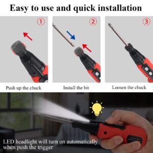 MAKINGTEC Cordless Screwdriver,Rechargeable Electric Screwdriver 3.6V 900mAh Li-ion Battery Include 33Pcs Screw Bits Set and Bit Holder,USB Charging Portable Power Screwdriver with LED Work Light