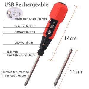 MAKINGTEC Cordless Screwdriver,Rechargeable Electric Screwdriver 3.6V 900mAh Li-ion Battery Include 33Pcs Screw Bits Set and Bit Holder,USB Charging Portable Power Screwdriver with LED Work Light