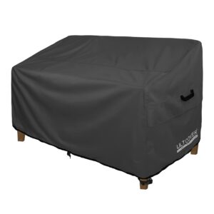 ultcover patio furniture sofa cover 60w x 35d x 35h inch waterproof outdoor 2-seater loveseat cover, black