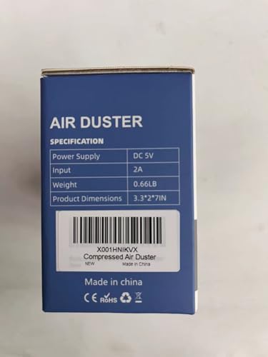 Electric Air Duster, Cordless Air Duster, Rechargeable Compressed Air Duster, 33000 RPM Air Blower, Two Smart Start Modes, Good Replacement for Compressed Air Can, Reusable Dust Destroyer…