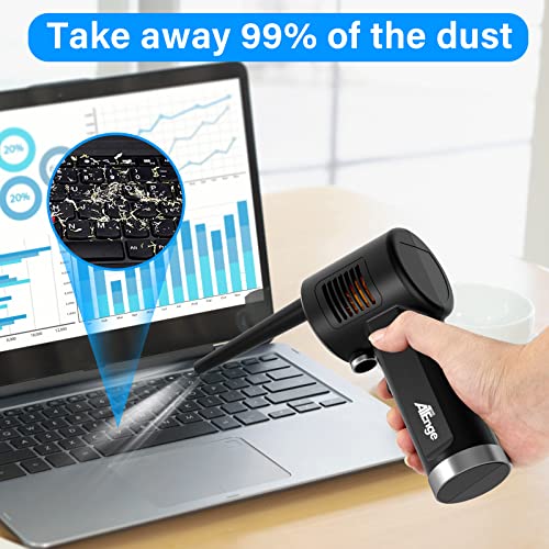 Electric Air Duster, Cordless Air Duster, Rechargeable Compressed Air Duster, 33000 RPM Air Blower, Two Smart Start Modes, Good Replacement for Compressed Air Can, Reusable Dust Destroyer…